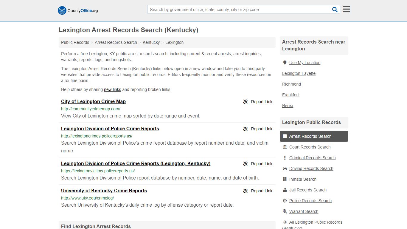 Arrest Records Search - Lexington, KY (Arrests & Mugshots)